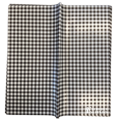 Gingham Solid Black Floral Wrapping Paper