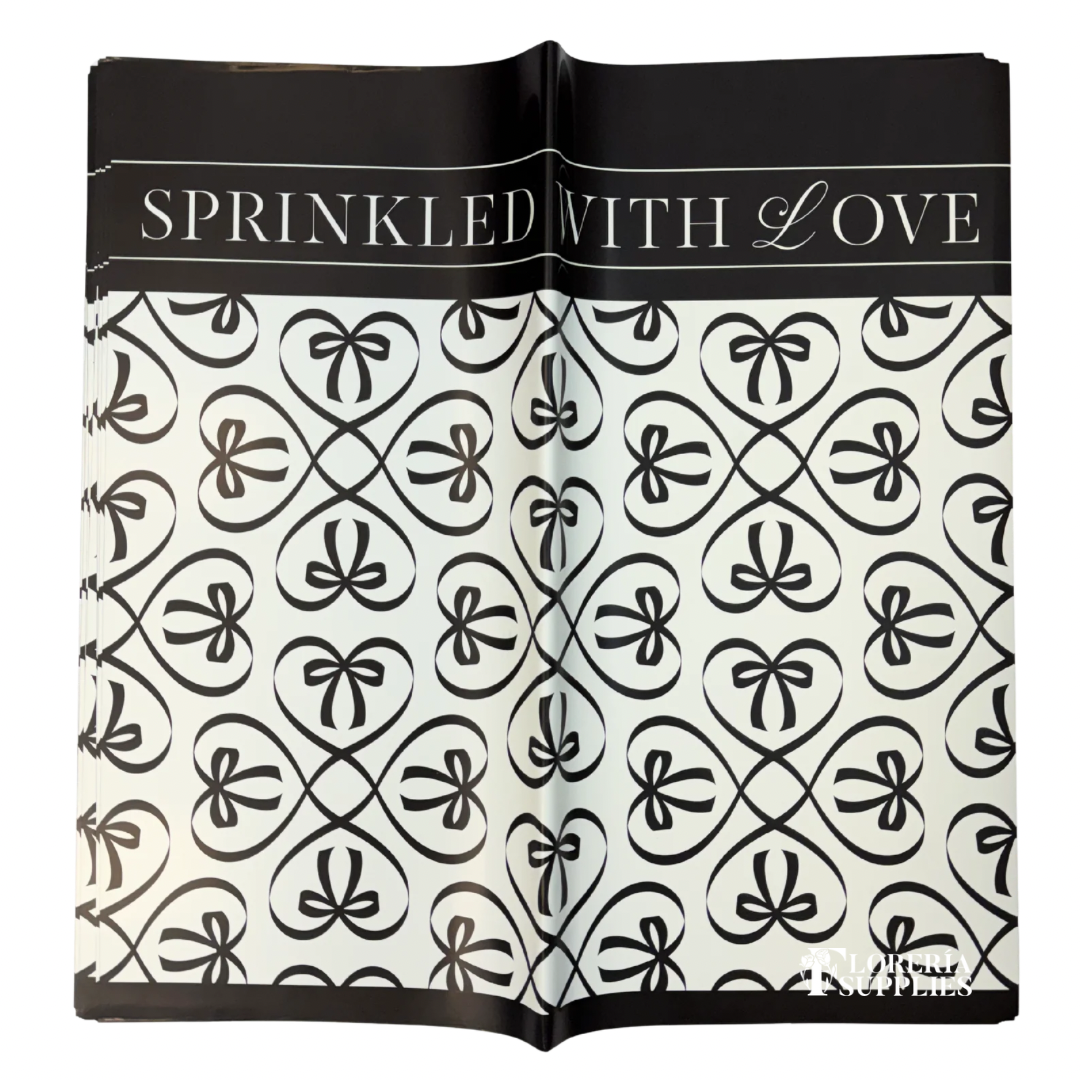 Sprinkled With Love Black Floral Wrapping Paper
