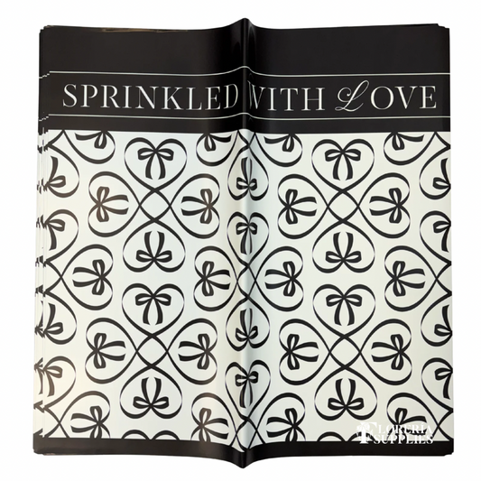 Sprinkled With Love Black Floral Wrapping Paper