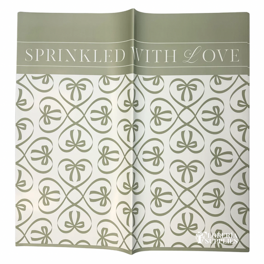 Sprinkled With Love Green Floral Wrapping Paper