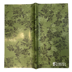 Green Flowers Floral Paper