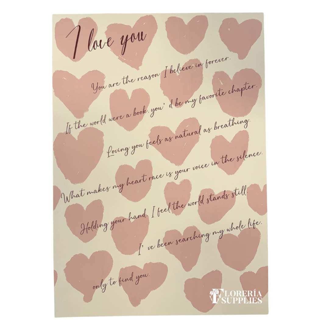 I Love You Accent Sheets - Pink
