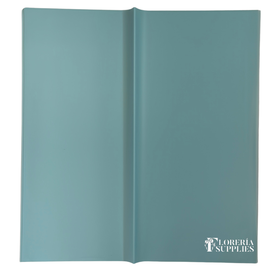 Icy Blue Semi Transparent Floral Wrapping Paper