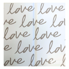 Love Print Floral Wrapping Paper - White