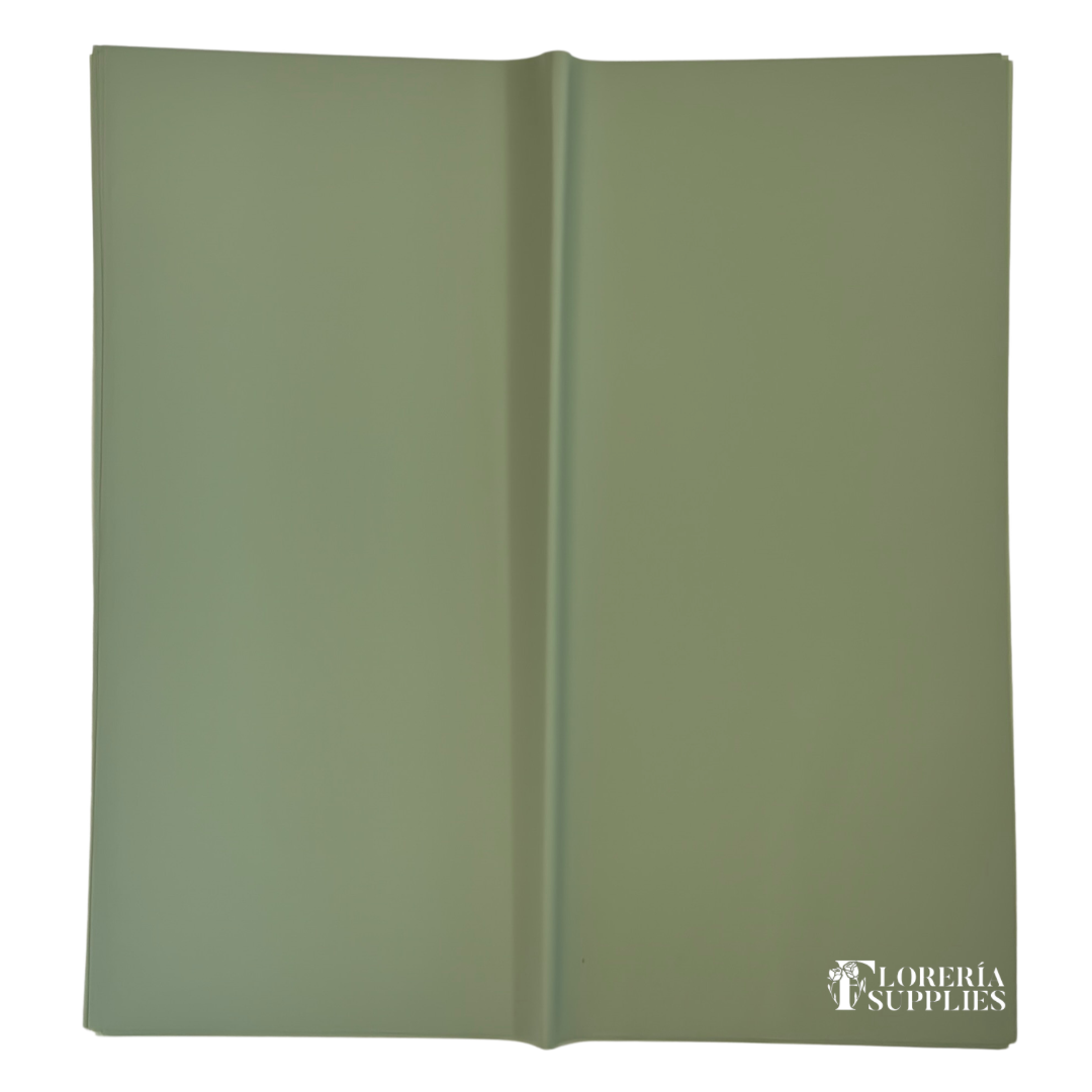 Green Semi Transparent Floral Wrapping Paper