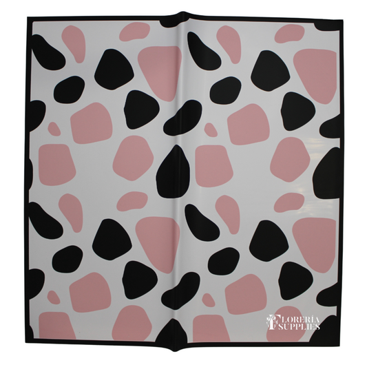 Pink Cow Print Floral Wrapping Paper