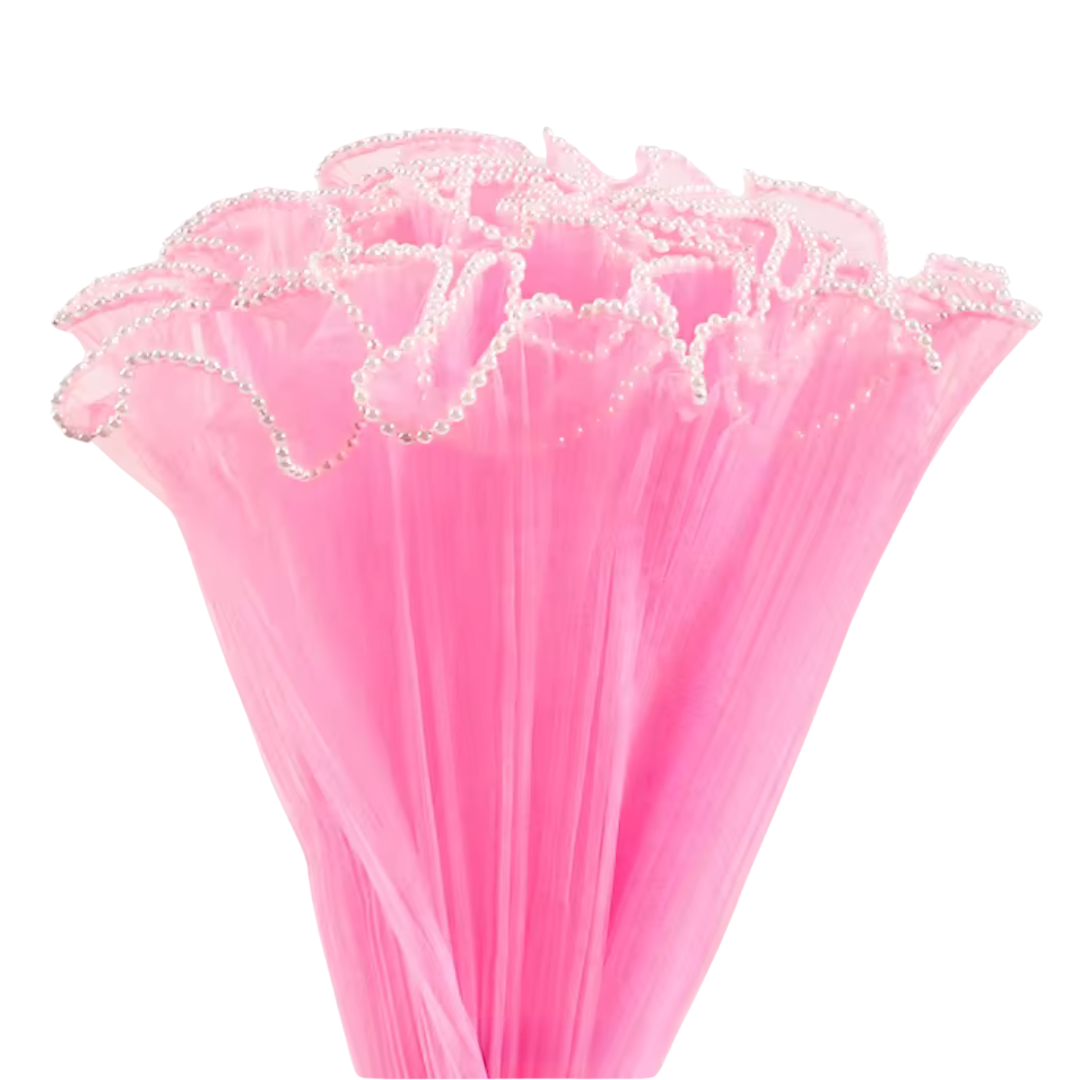 Pearl Mesh - Bright Pink 4.5 Yards