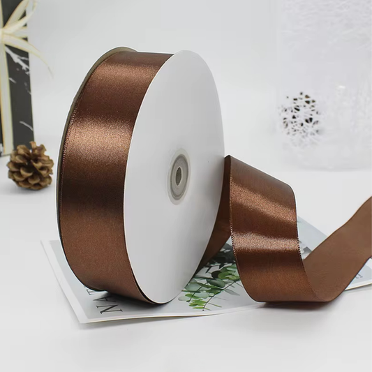 1.5” 100 Yard Single Sided Ribbon - Dark Brown