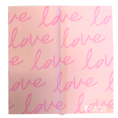Love Print Floral Wrapping Paper - Pink
