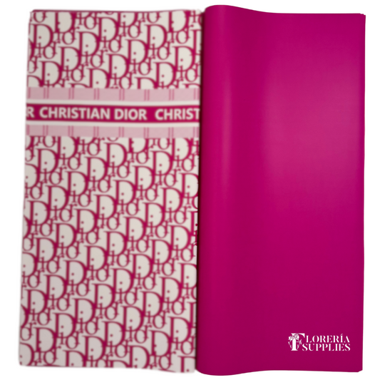 DR Hot Pink Floral Wrapping Paper