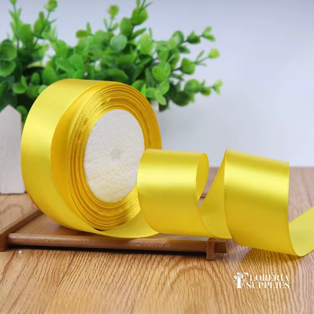 1.5” 25 Yard Single Sided Ribbon - Yellow