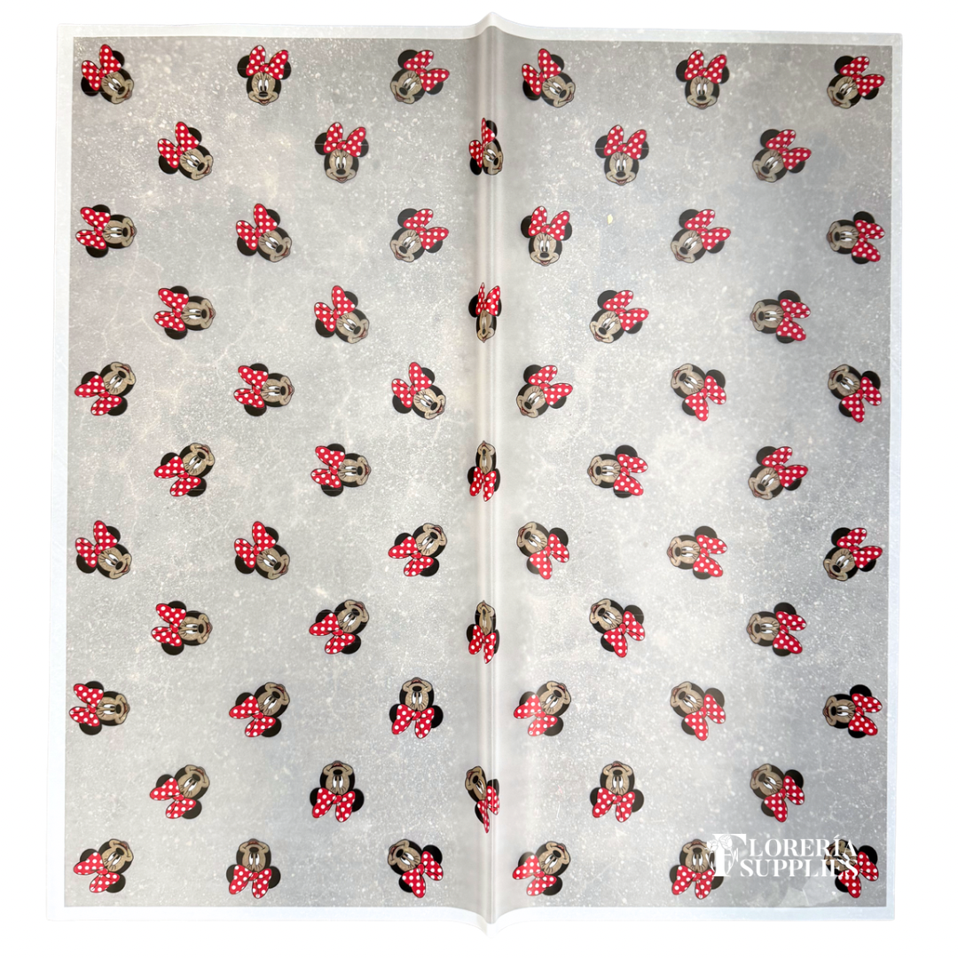 Minney Mouse White Floral Wrapping Paper