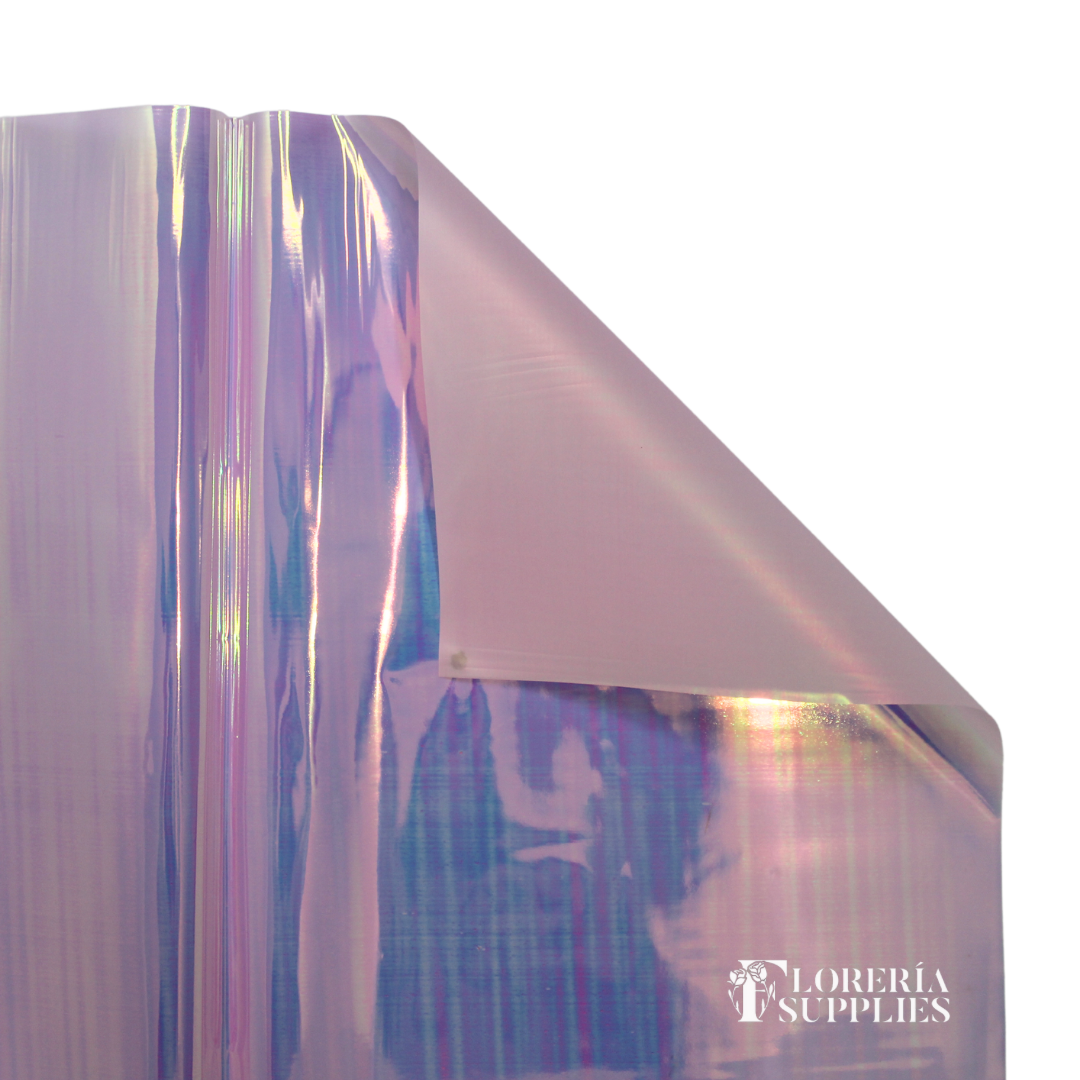 Iridescent Pink Floral Wrapping Paper