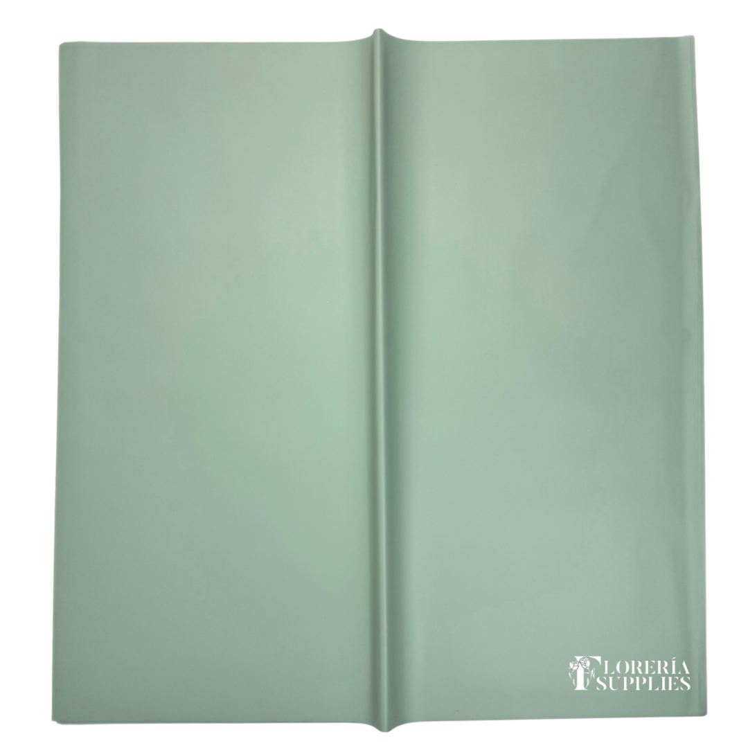 Jade Semi Transparent Floral Wrapping Paper