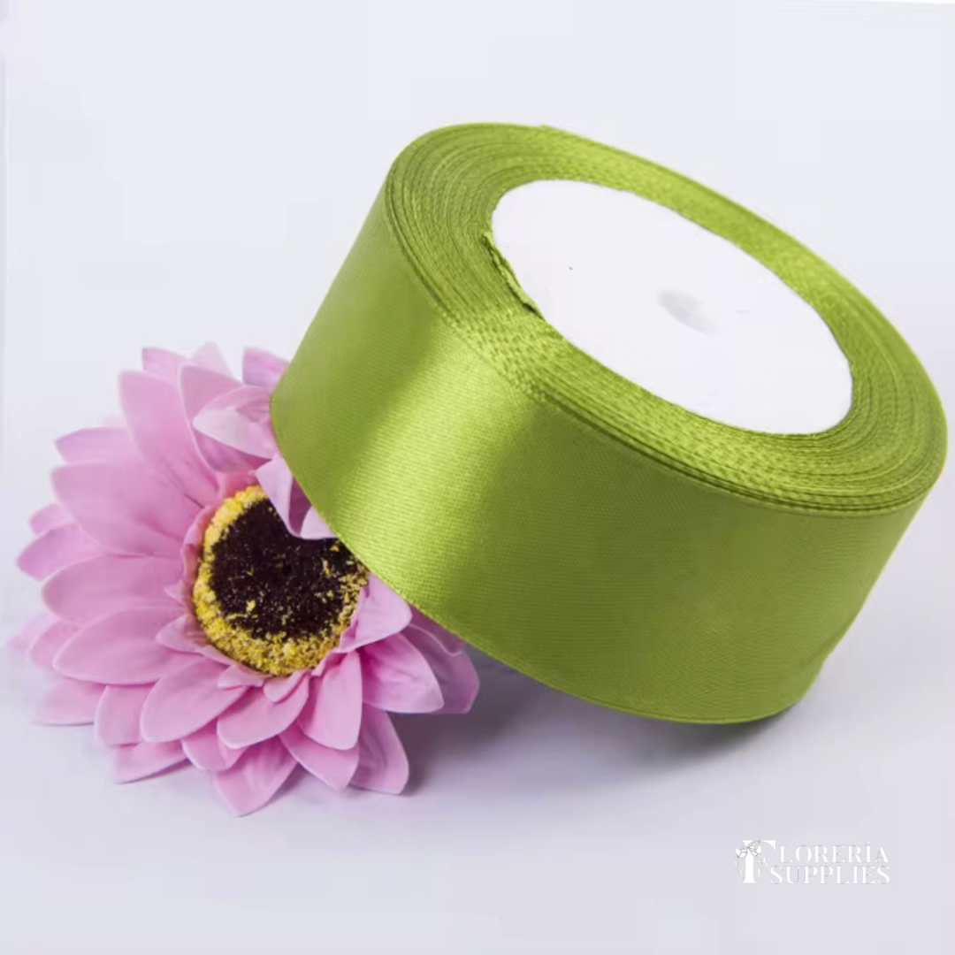1.5” 25 Yard Single Sided Ribbon - Leaf Green