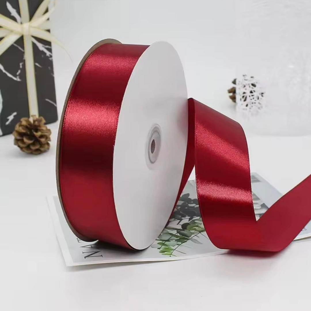 1.5” 100 Yard Single Sided Ribbon - Dark Cherry