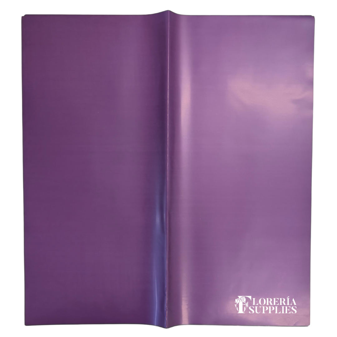 Dark Purple Solid Floral Wrapping Paper