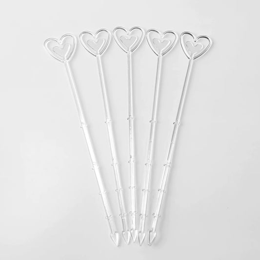 Clear Heart Card Holders - 100 Count