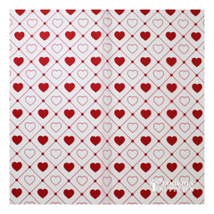 Heart Print Red Floral Wrapping Paper