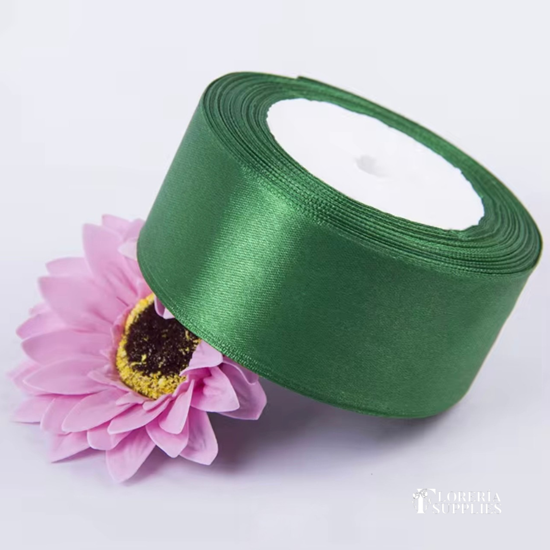 1.5” 25 Yard Single Sided Ribbon - Forest Green