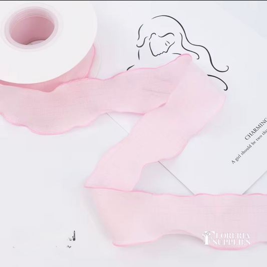 Ruffled Pink Ribbon - 10 Yards