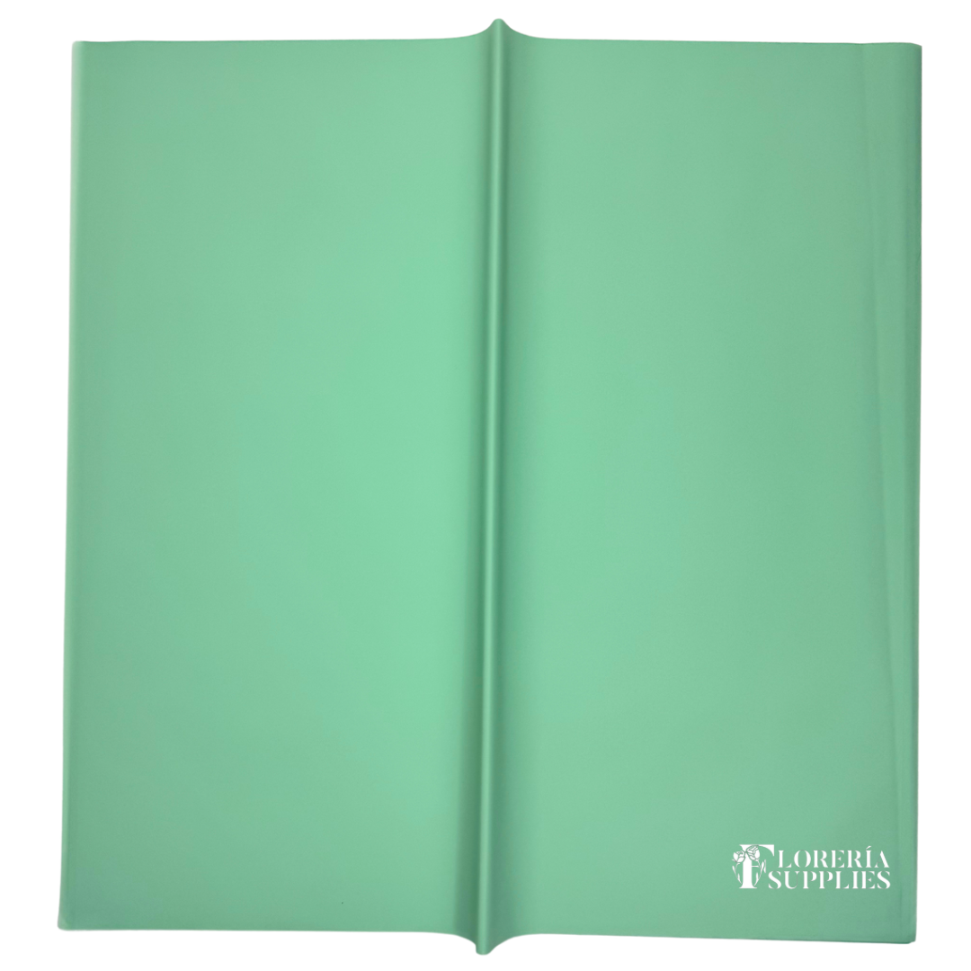 Teal Green Semi Transparent Floral Wrapping Paper