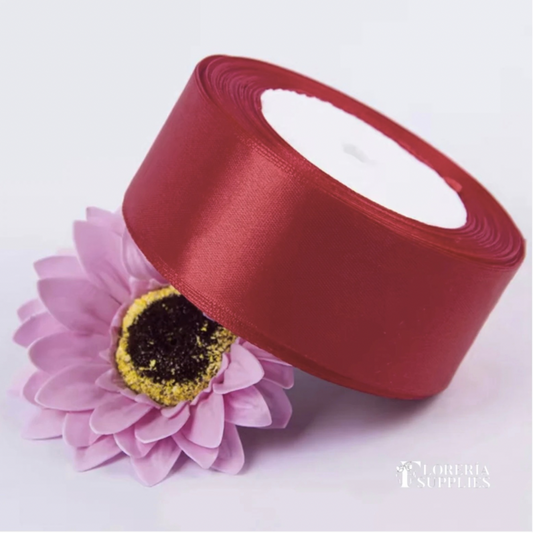 1.5” 25 Yard Single Sided Ribbon - Wine Red