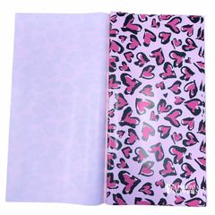 Cheetah Pink Heart Print Floral Wrapping Paper