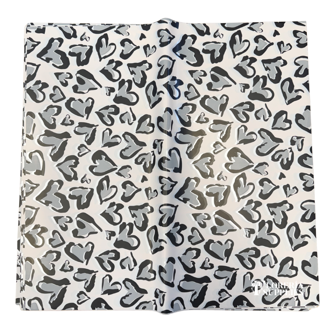 Cheetah Print Black Floral Wrapping Paper