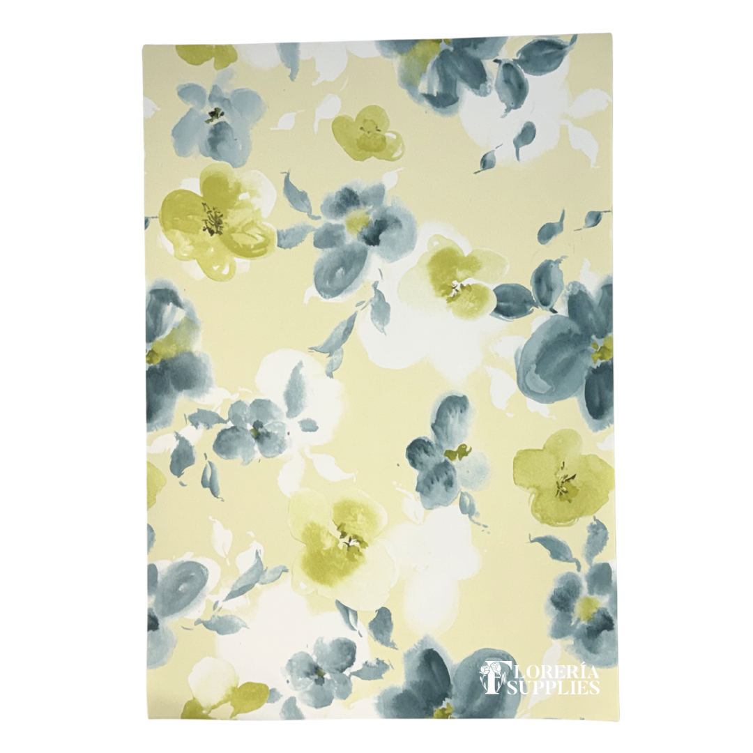 Watercolor Yellow Design Floral Wrapping Paper