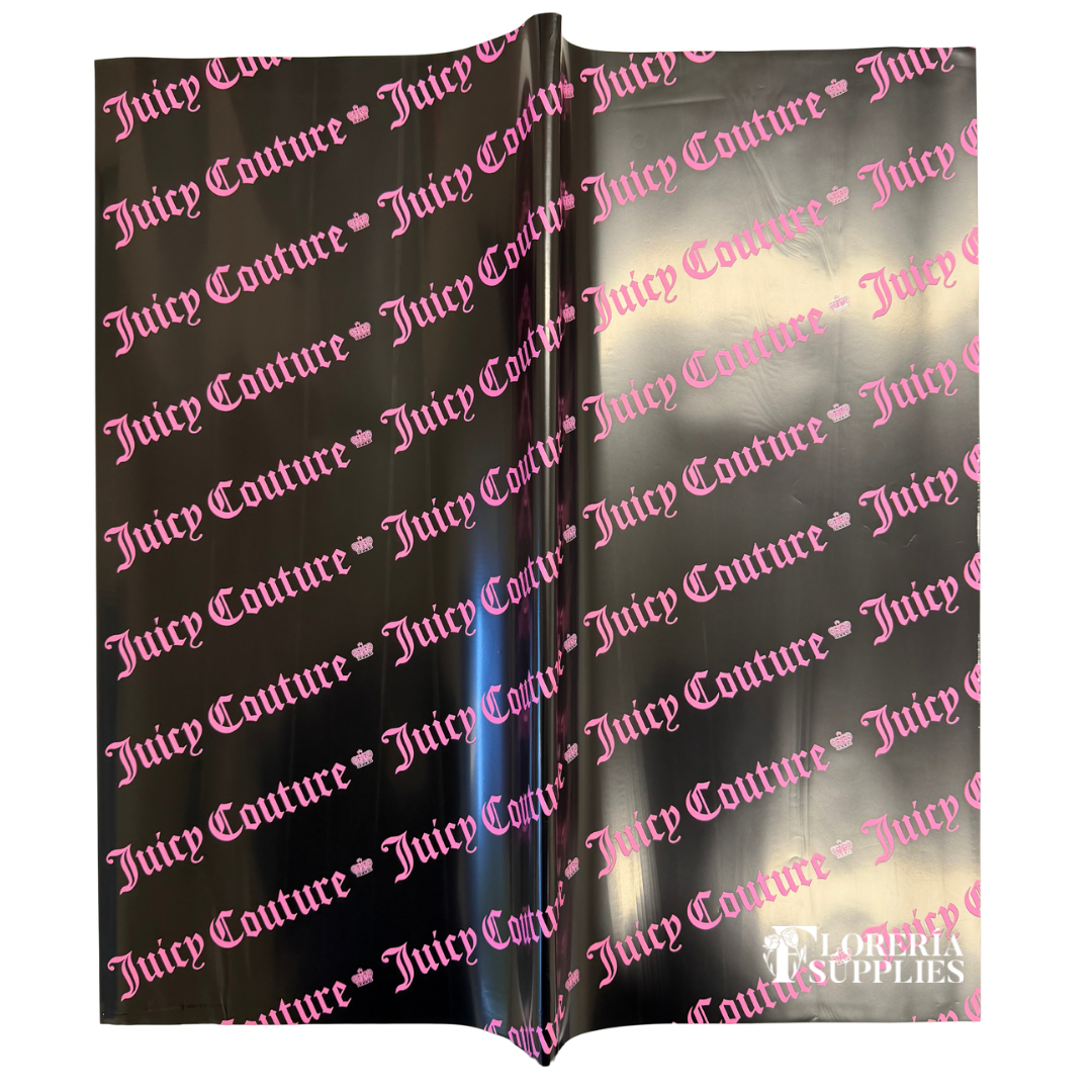 Juicy Black Floral Wrapping Paper