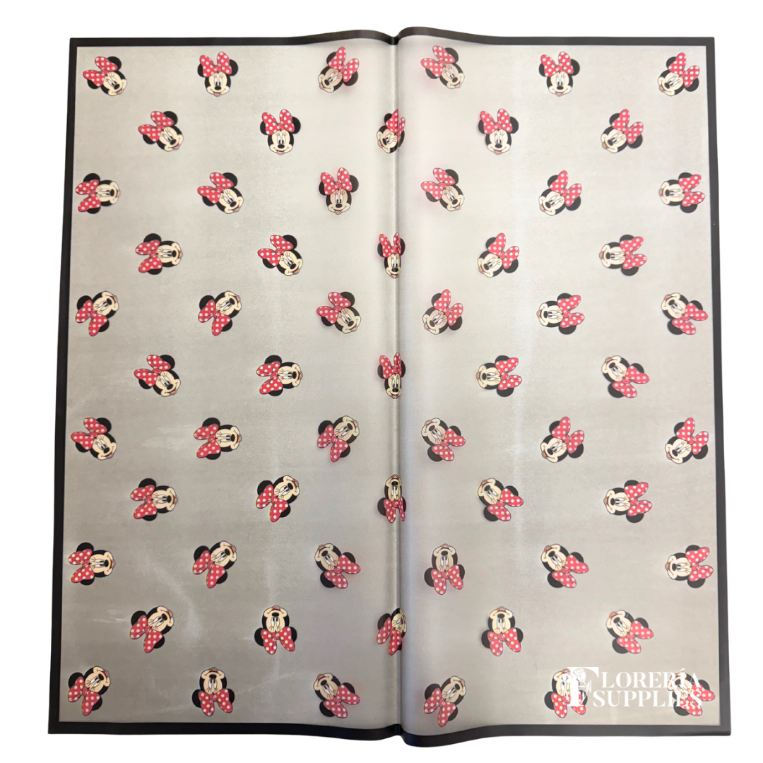 Minney Mouse Black Floral Wrapping Paper