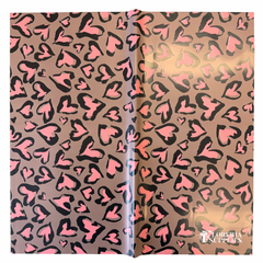 Cheetah Print Heart Brown Floral Wrapping Paper