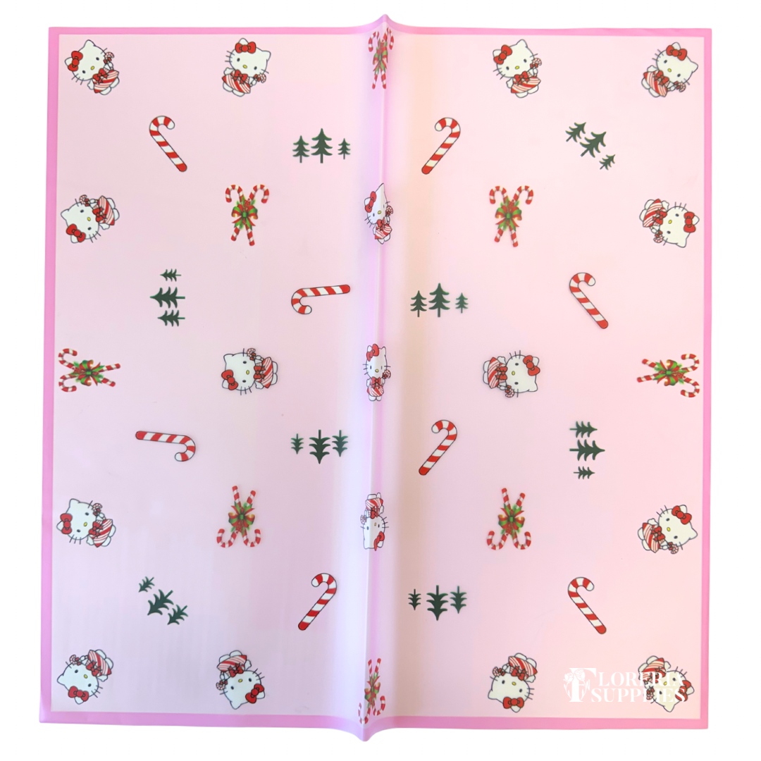 HK Holiday Pink Floral Wrapping Paper