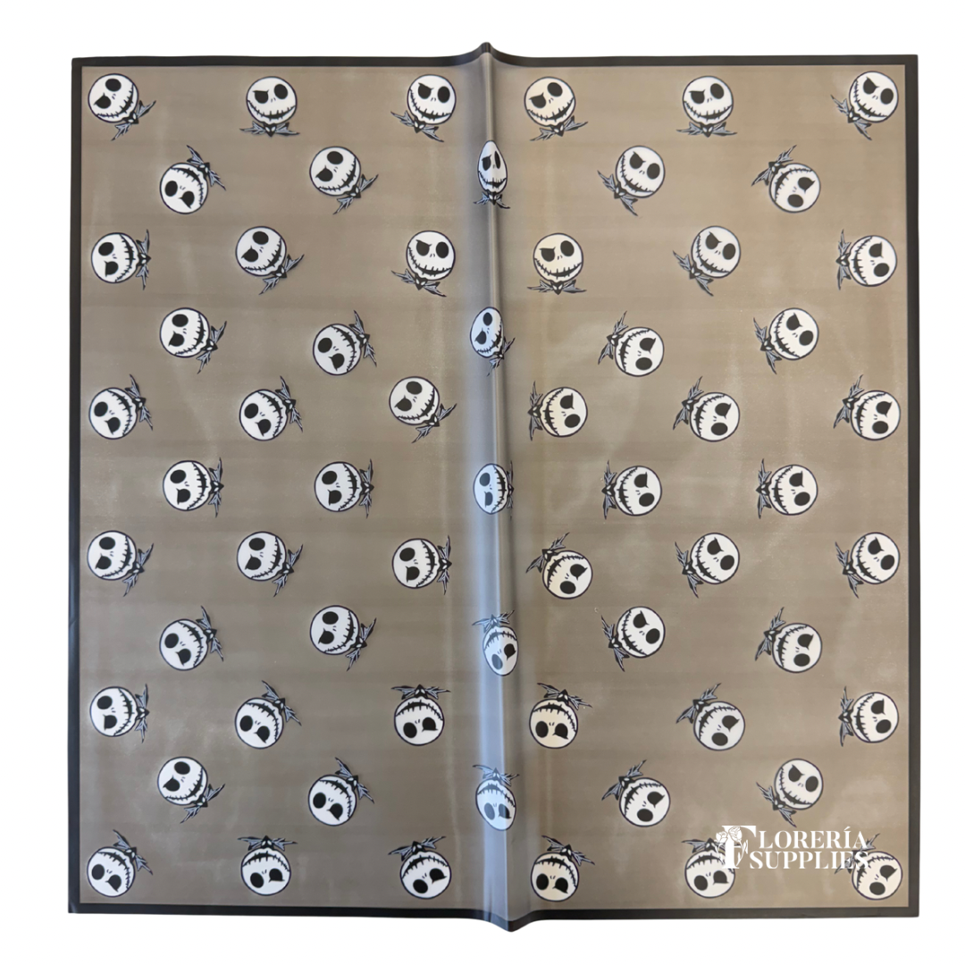 Jack Skellington Black Floral Wrapping Paper