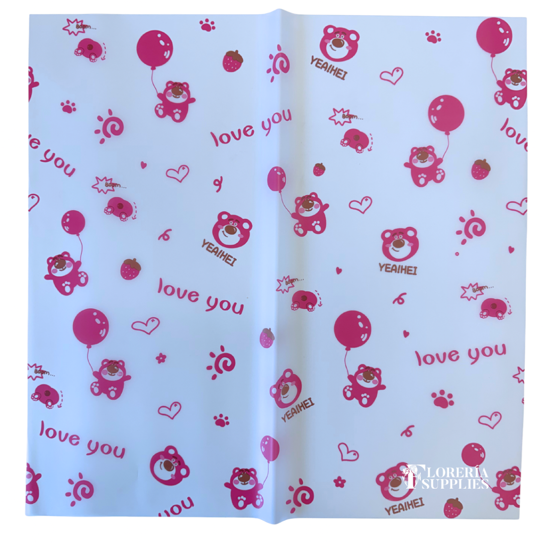 Blue Lotso Floral Wrapping Paper
