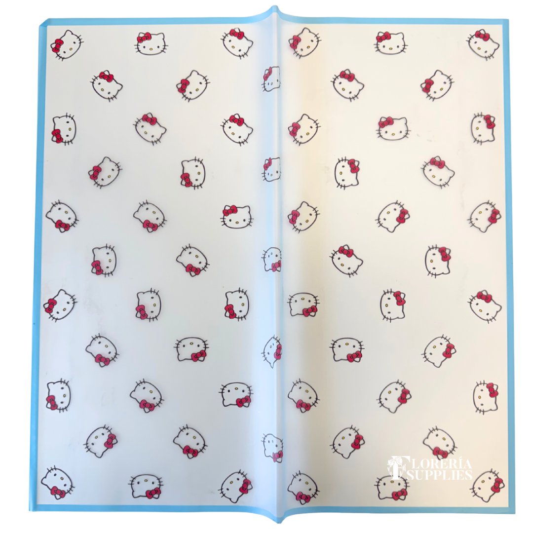 Hk Sky Blue Floral Wrapping Paper