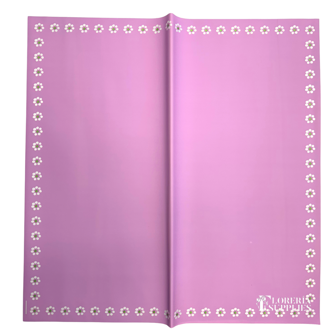 Purple Barro Inspired/Flower Edge Floral Wrapping Paper