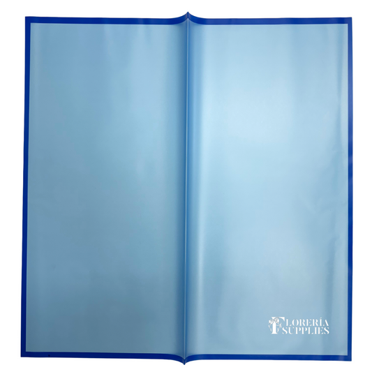 Navy Blue Frosted Edge Floral Wrapping Paper