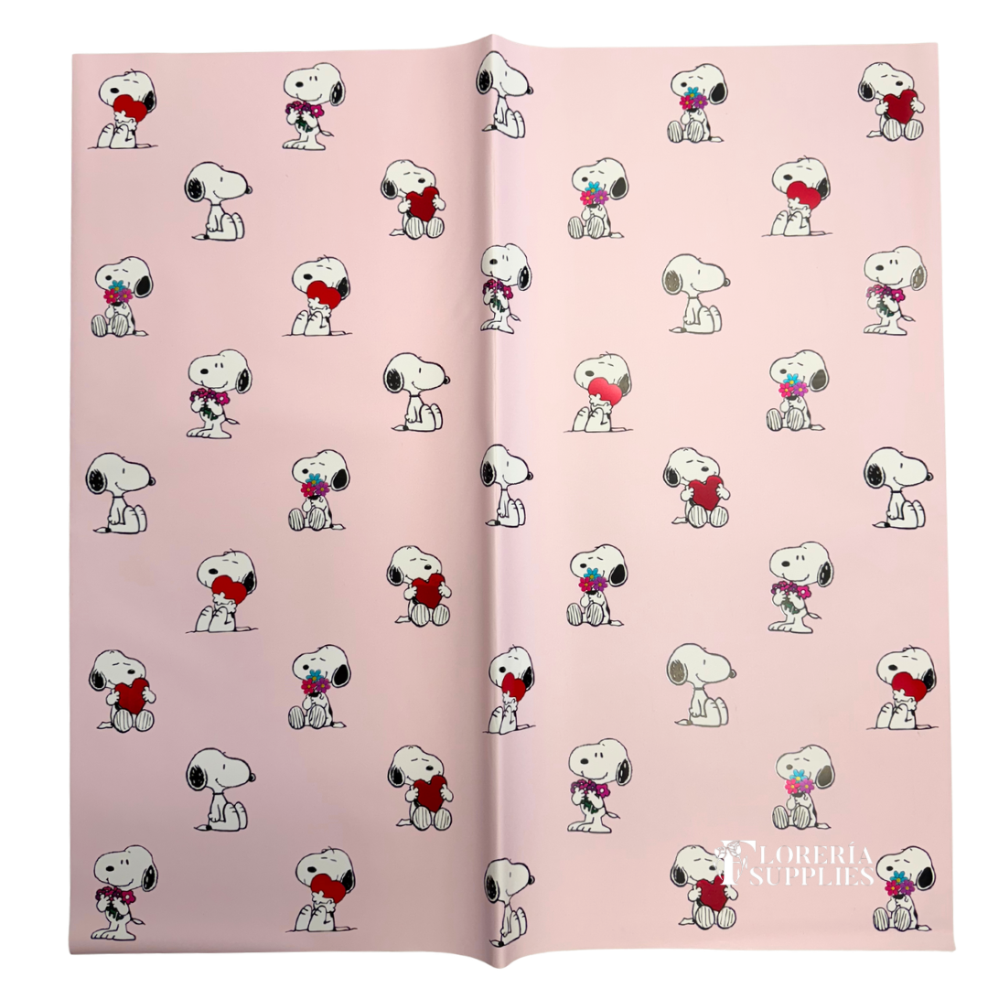 Snoopy Floral Wrapping - Solid Pink