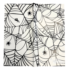 Spider Web Floral Wrapping Paper - White