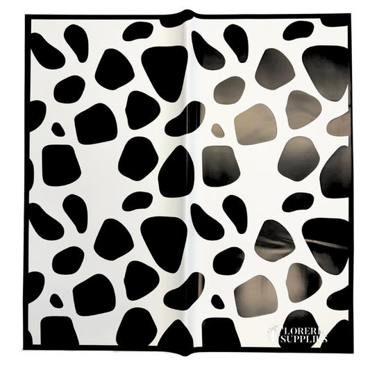 Black Cow Print Floral Wrapping Paper