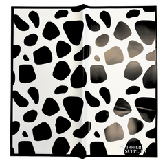 Black Cow Print Floral Wrapping Paper