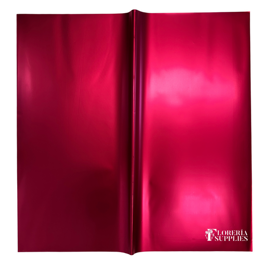 Metallic Red Floral Wrapping Paper
