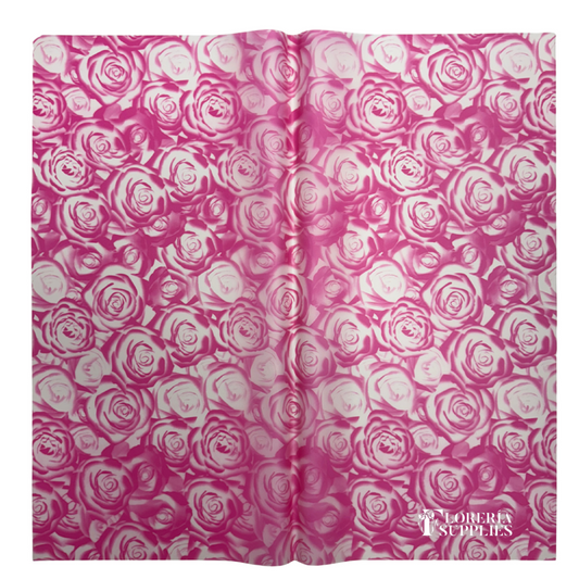 Fuchsia Rose Print Floral Wrapping Paper